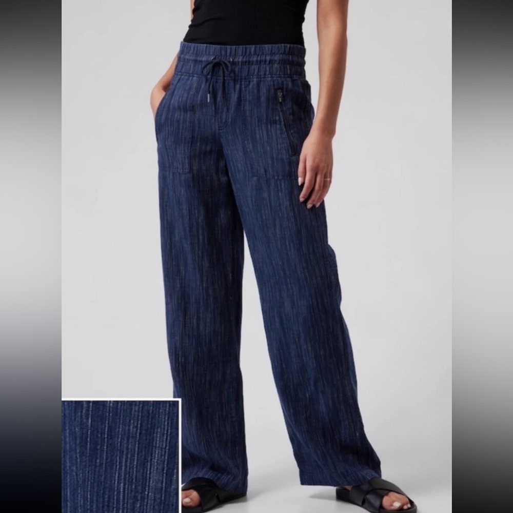 Athleta Cabo Linen Wide Leg Pant